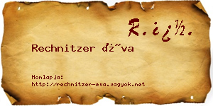 Rechnitzer Éva névjegykártya
